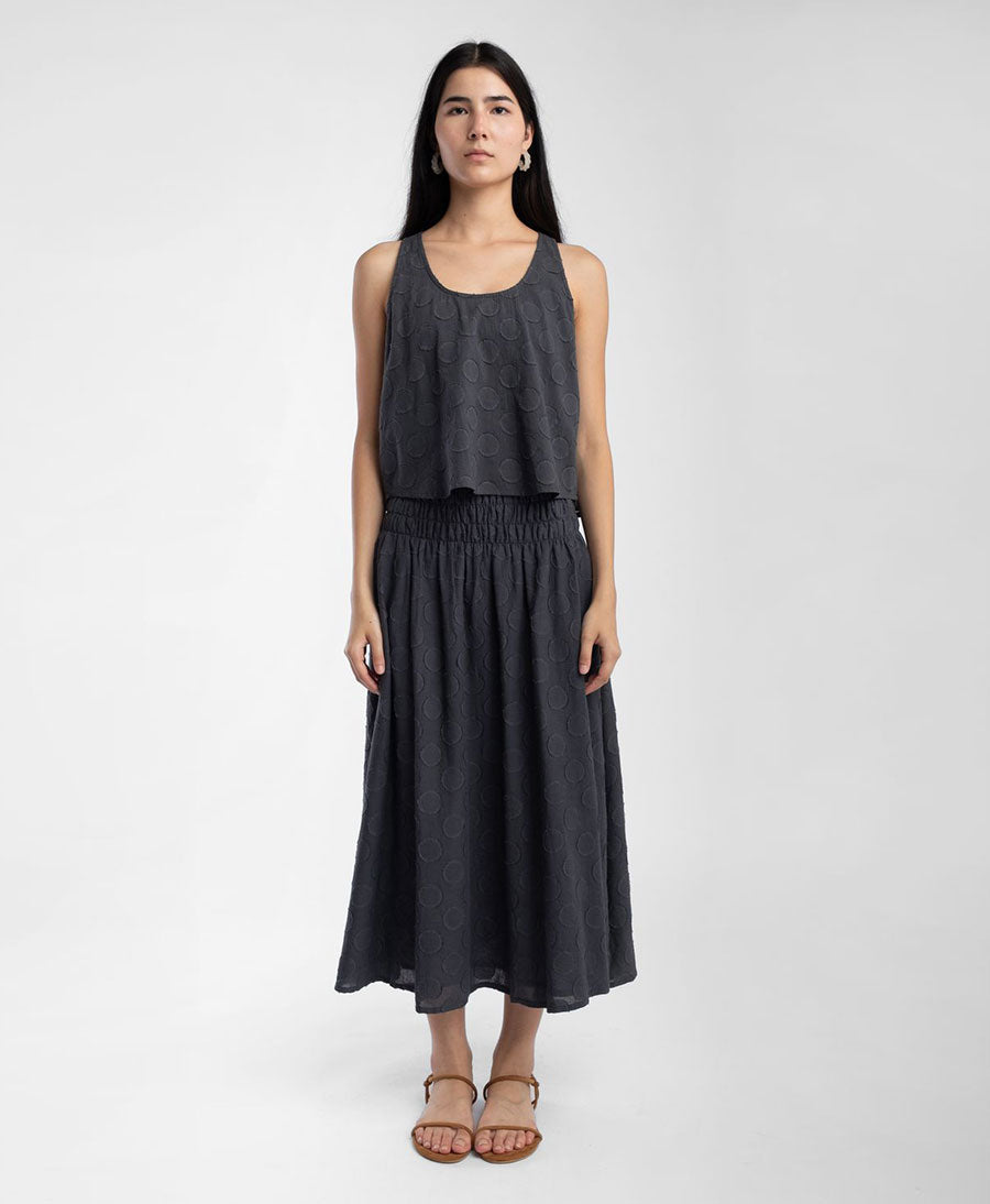 Jupe / Rock Shirred Skirt - Faded Black