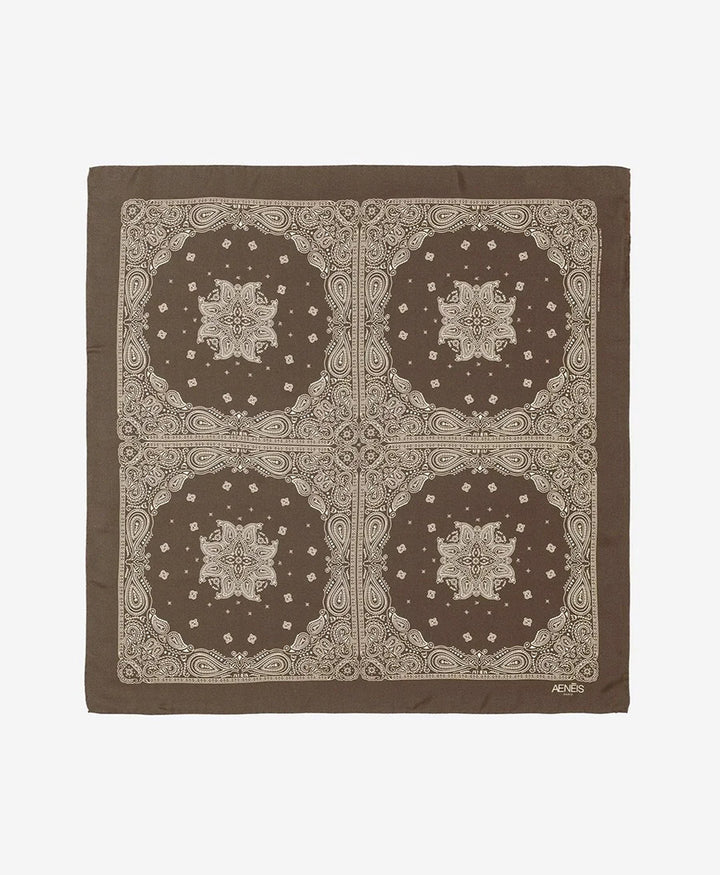 Seiden-Foulard "Minimal Bandana Silk Scarf" - Shiitake