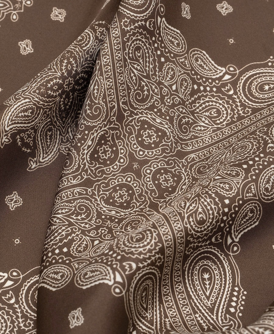 Seiden-Foulard "Minimal Bandana Silk Scarf" - Shiitake
