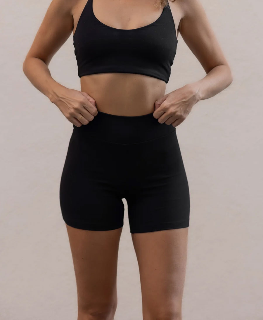 Biker Leggings Shorts aus Tencel  - Schwarz