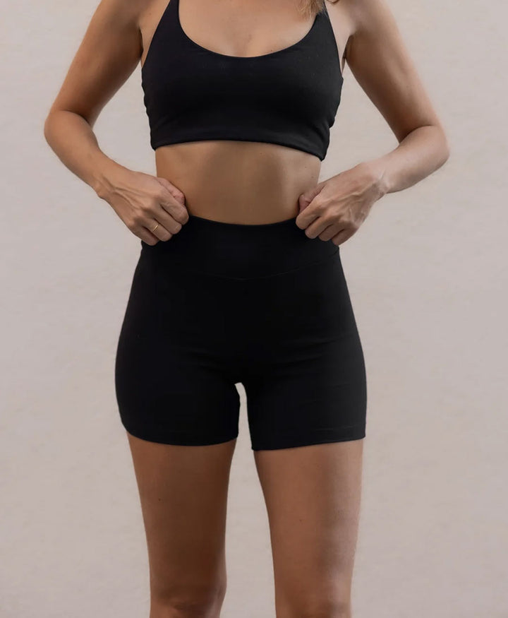 Biker Leggings Shorts aus Tencel  - Schwarz