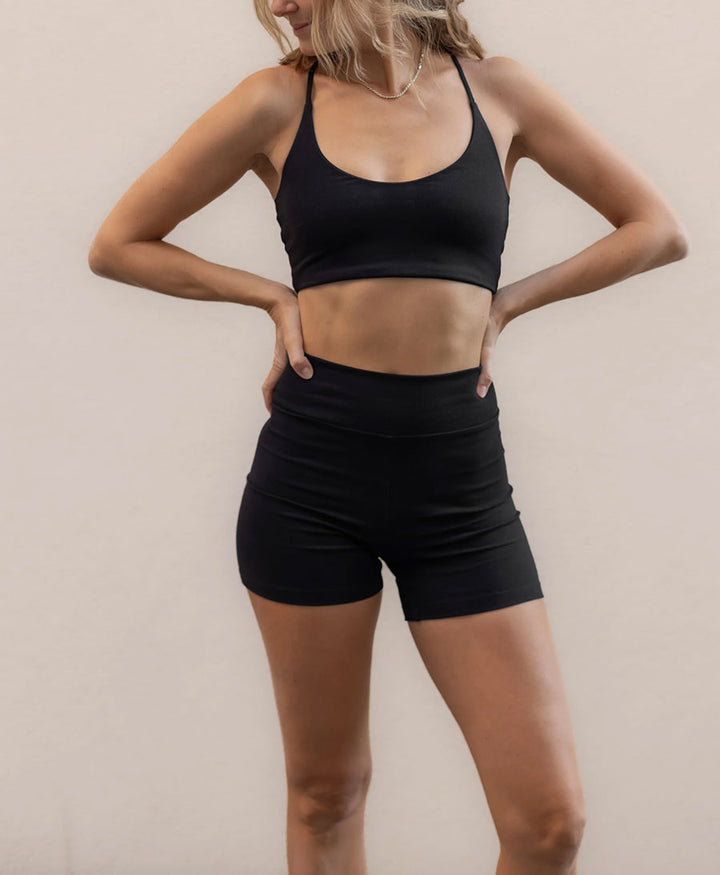 Biker Leggings Shorts aus Tencel  - Schwarz