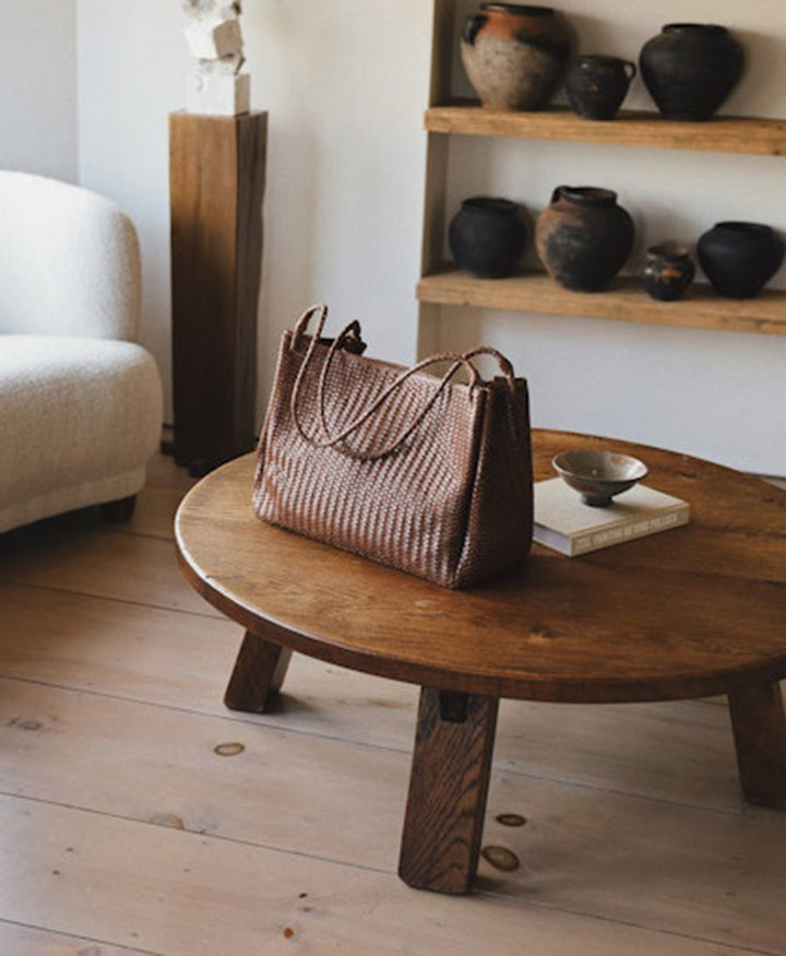 Gewebte Ledertasche "LUX" - Sienna