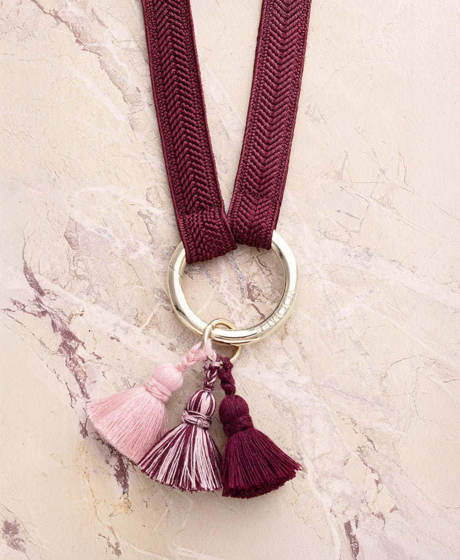 Schlüsselband silbriger Karabiner - Ruby