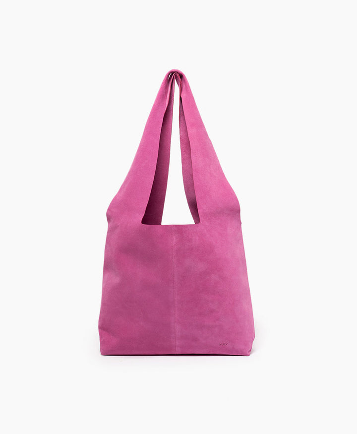 Ledertasche Slouchy Bag - Pink