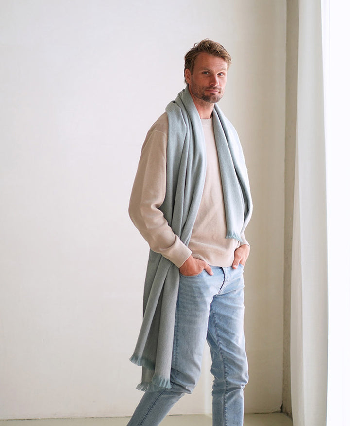 Halstuch Alpaka Schal Slim - Solid Ash Blue