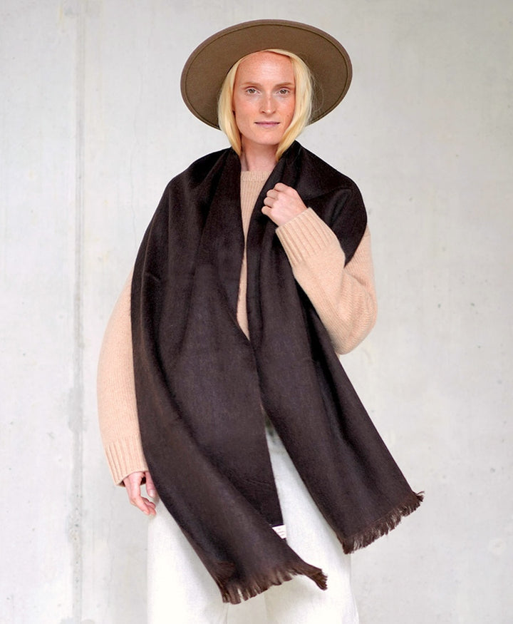 Halstuch Alpaka Schal Slim - Solid Cafecito