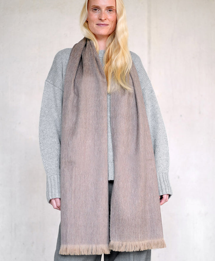 Halstuch Alpaka Schal Slim - Solid Desert Taupe