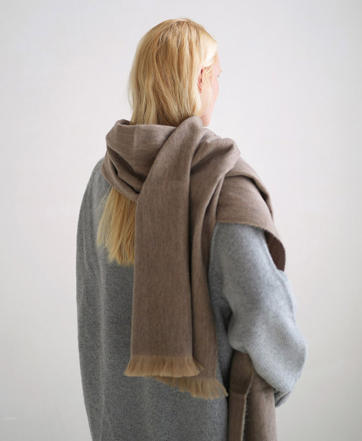 Halstuch Alpaka Schal Slim - Solid Desert Taupe