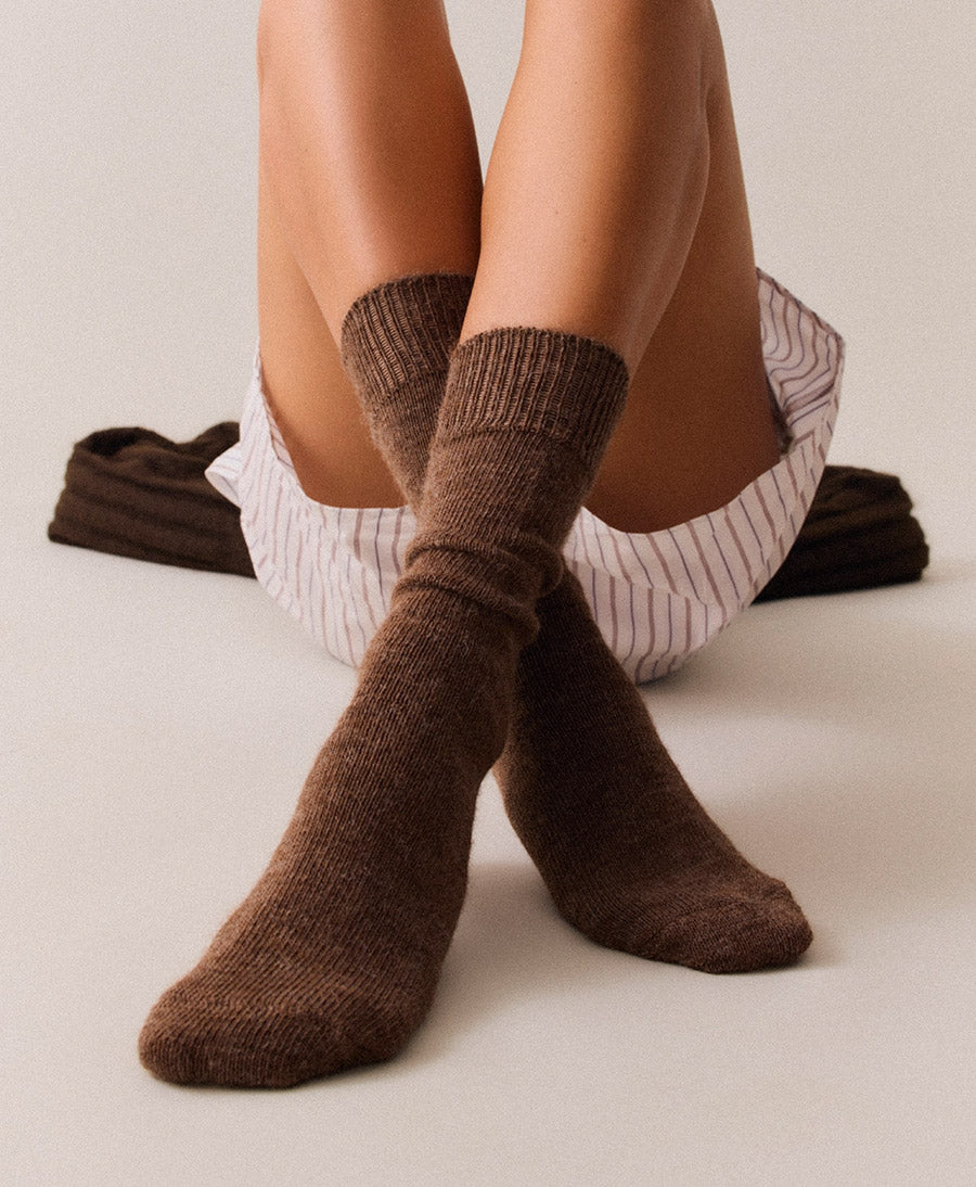 Alpaka Socken - Braun