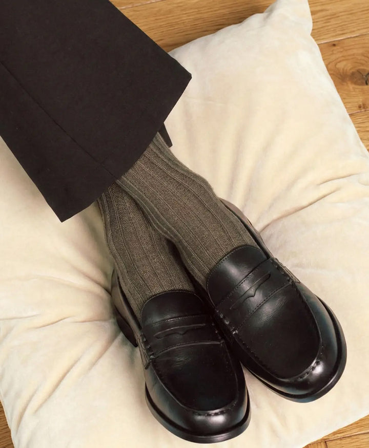 Socken Bio-Baumwolle - Rippenmuster - Dunkelgrün