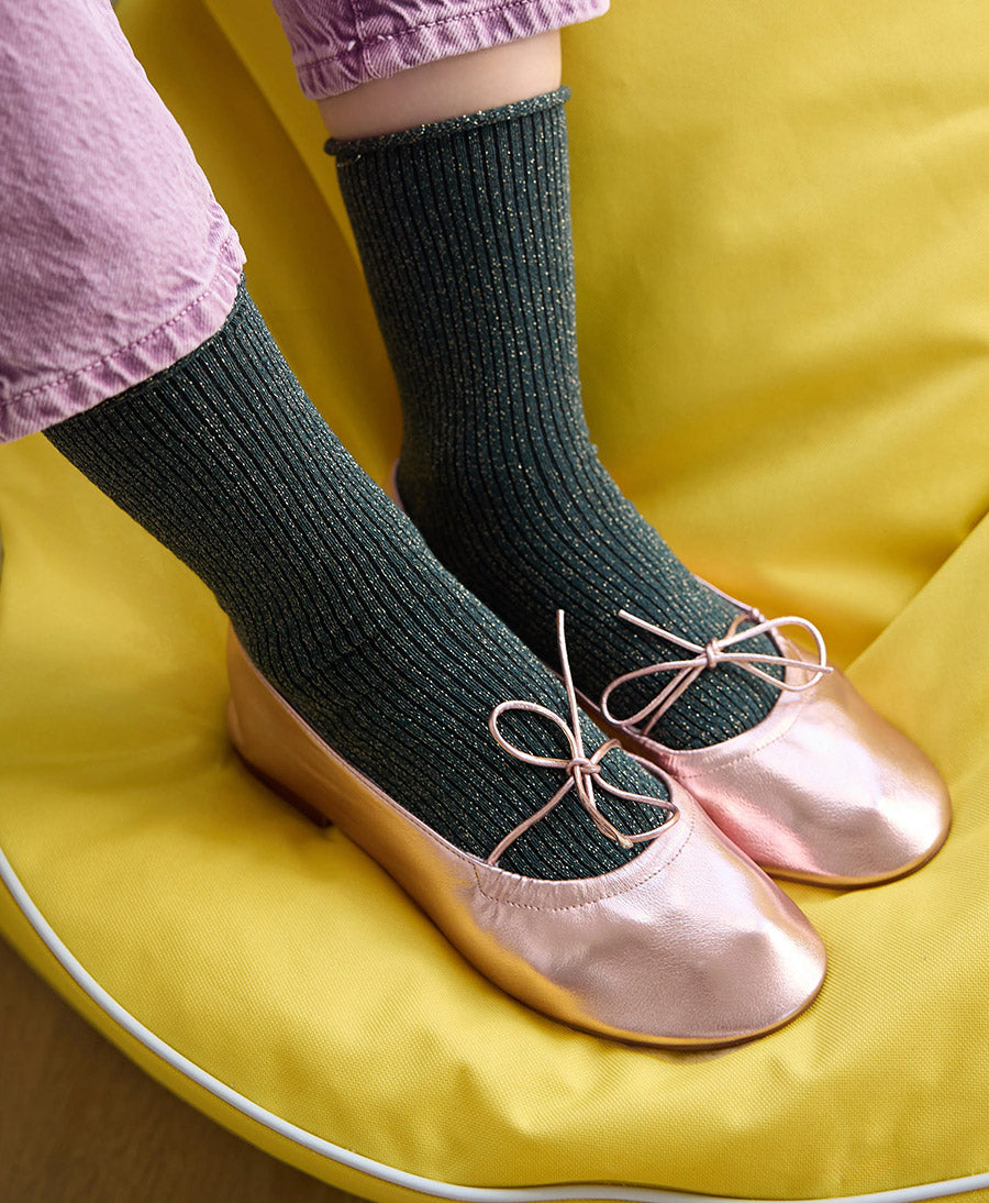 Glitzer Socken Lyocell - Dunkelgrün