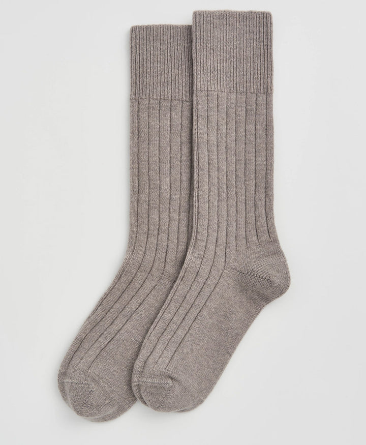 Merino Socken - Gerippt - Grau
