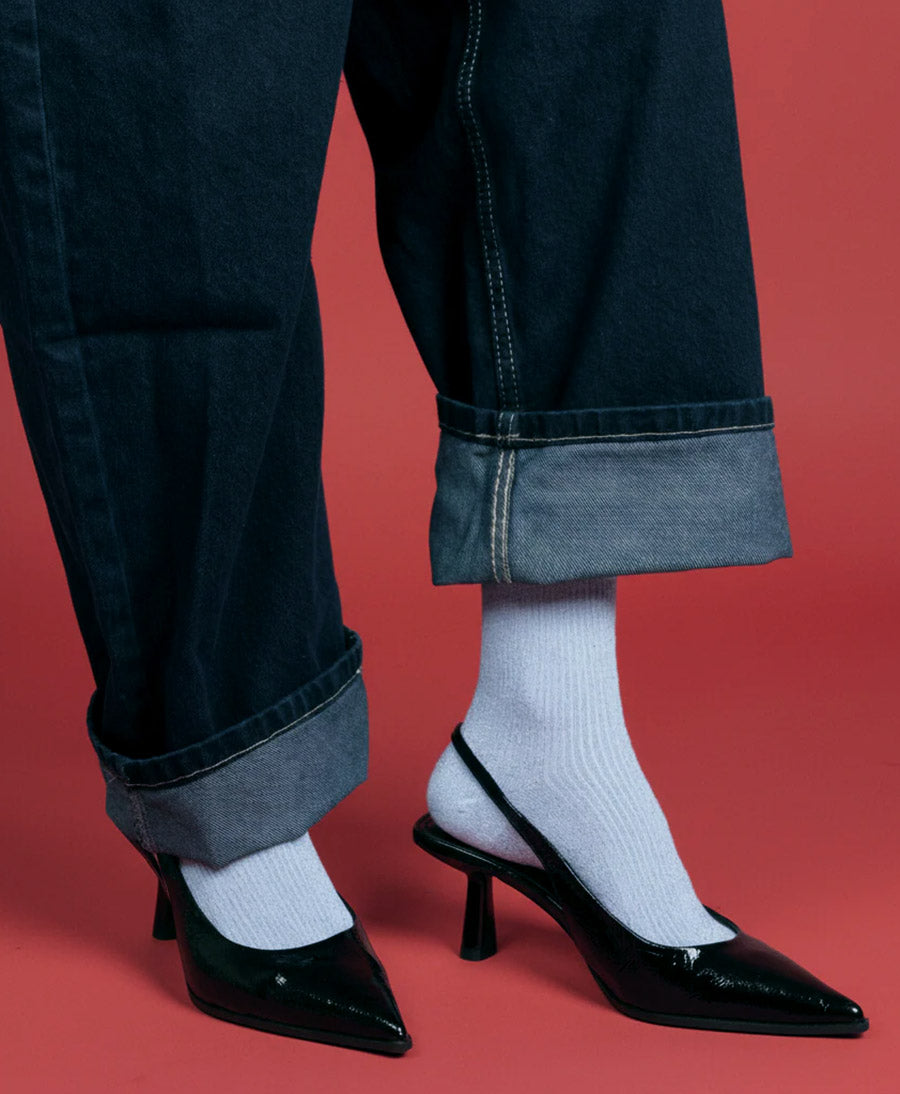 Glitzer Socken Lyocell - Himmelblau