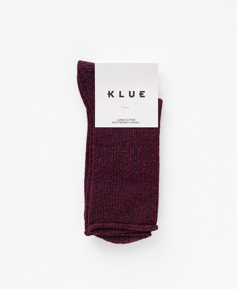 Glitzer Socken Lyocell - Burgunderrot