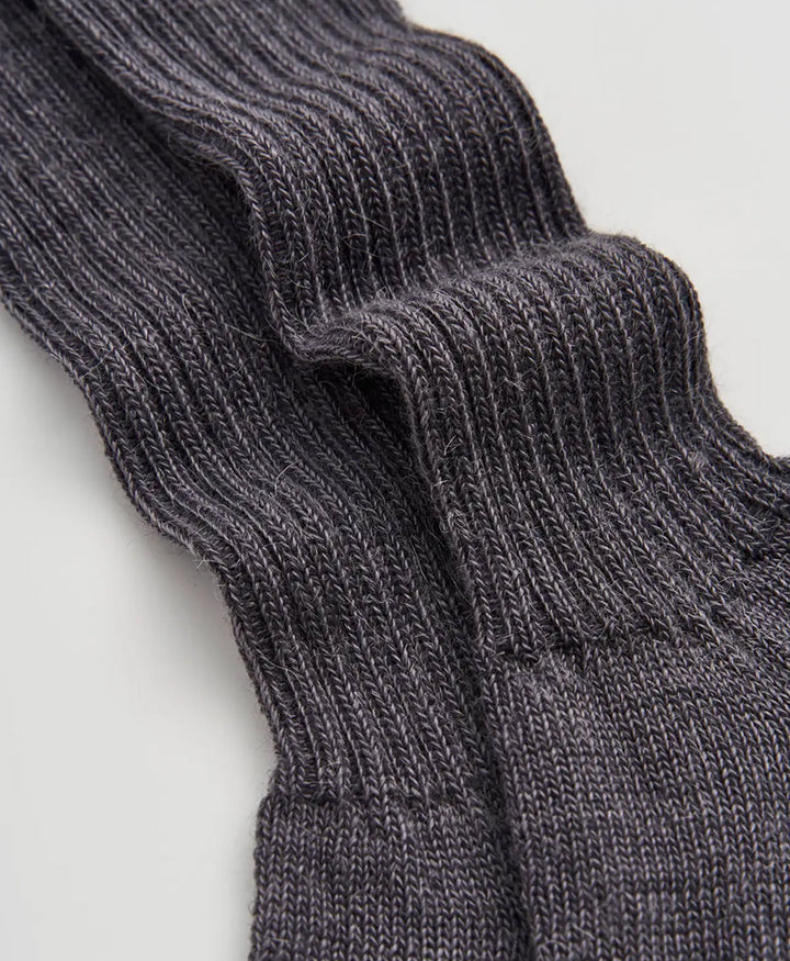 Mohair Socken - Gerippt - Anthrazit
