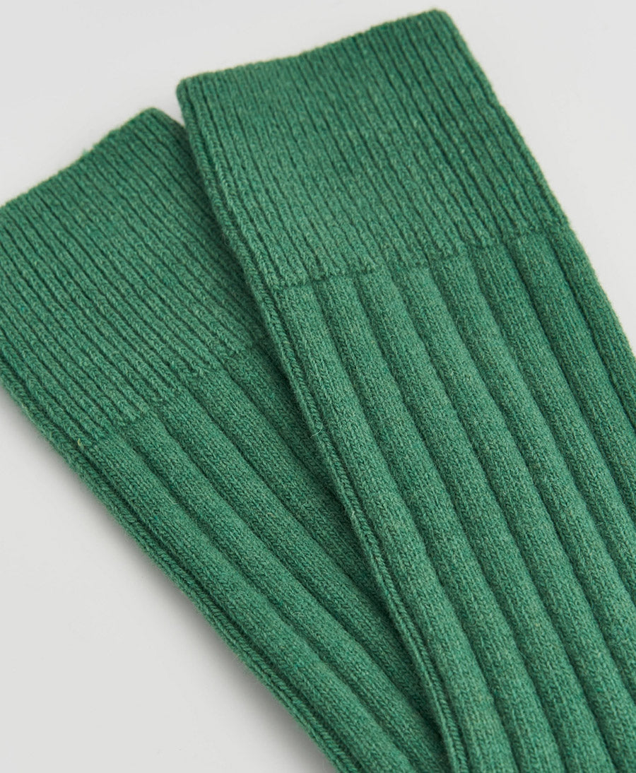 Merino Socken - Gerippt - Grün