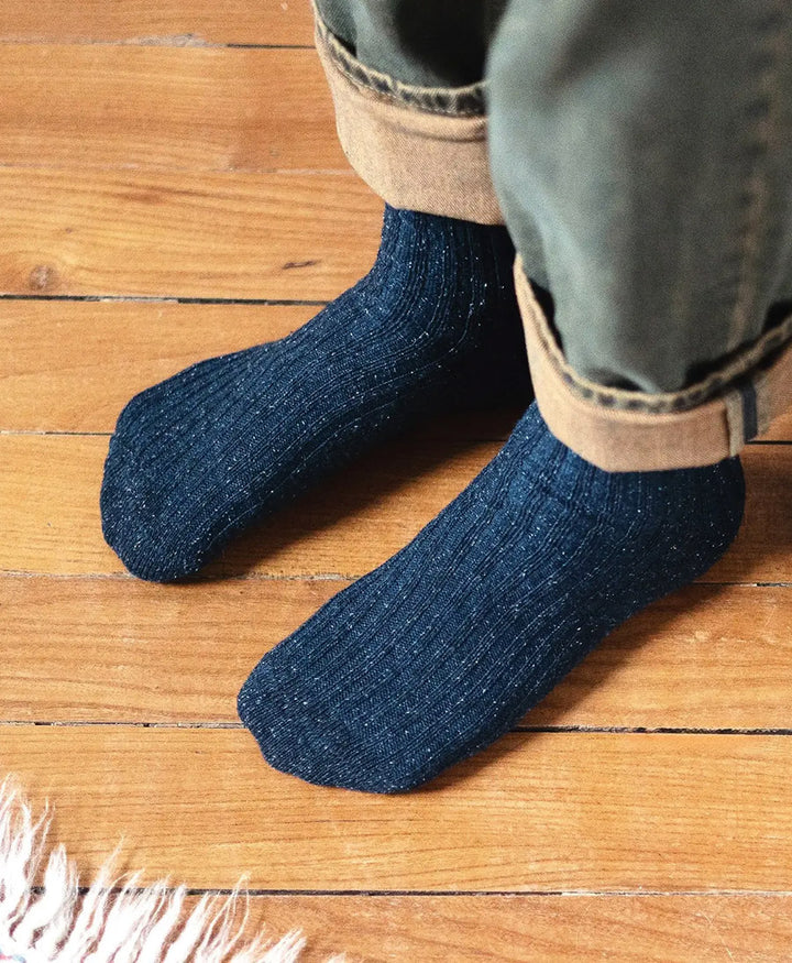 Socken Seide & Wolle - Dunkelblau