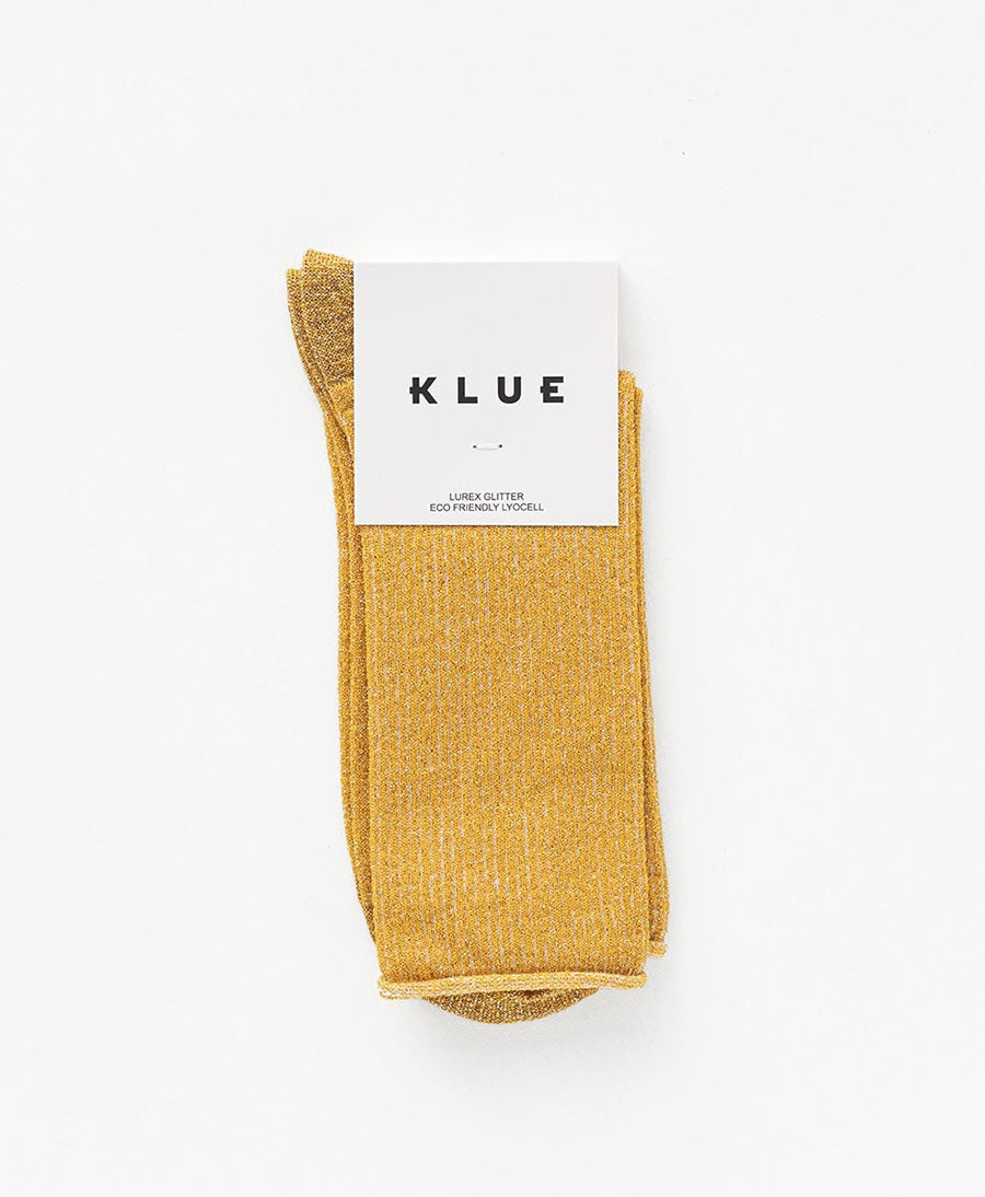 Glitzer Socken Lyocell - Senfgelb