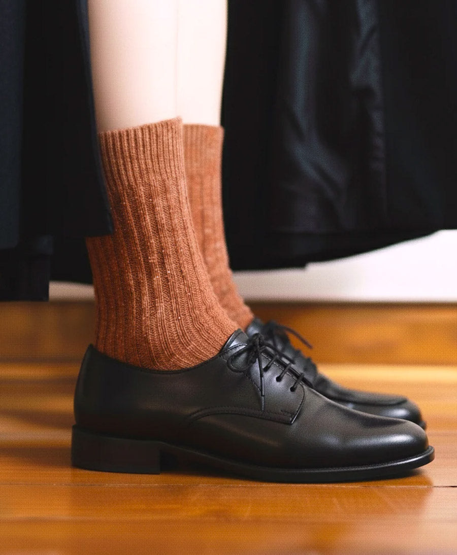 Socken Seide & Wolle - Rostrot