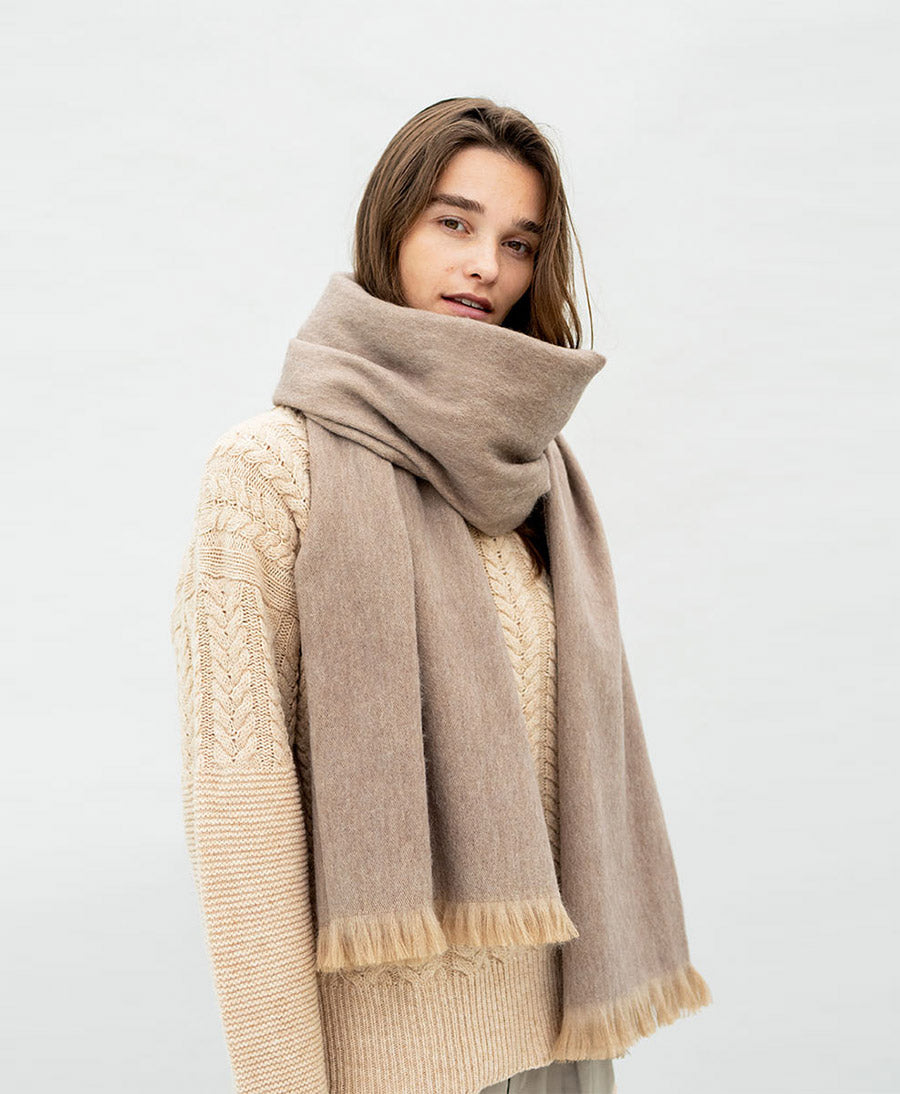 Halstuch Alpaka Schal - Solid Desert Taupe