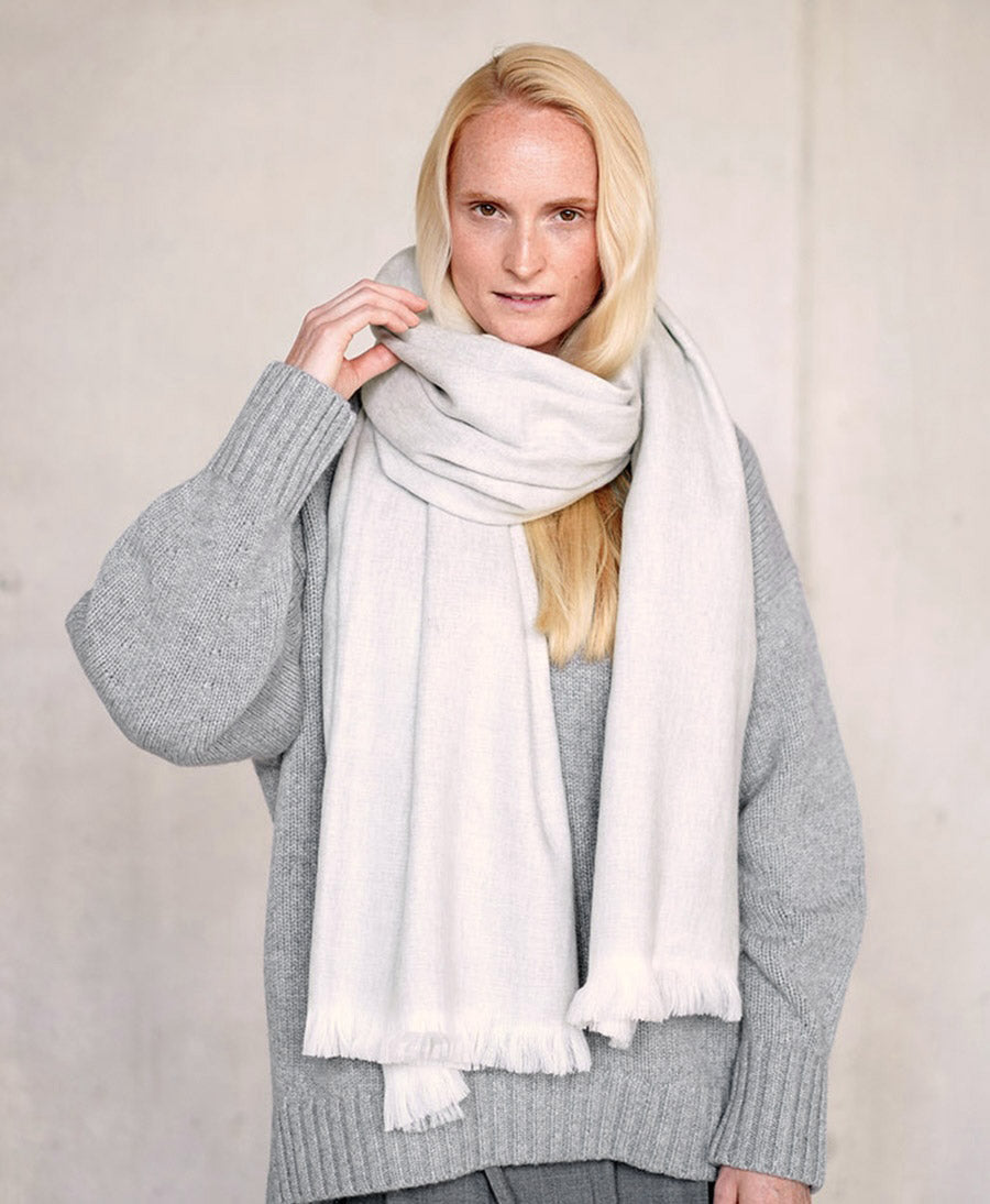 Halstuch Alpaka Schal - Solid White Canvas