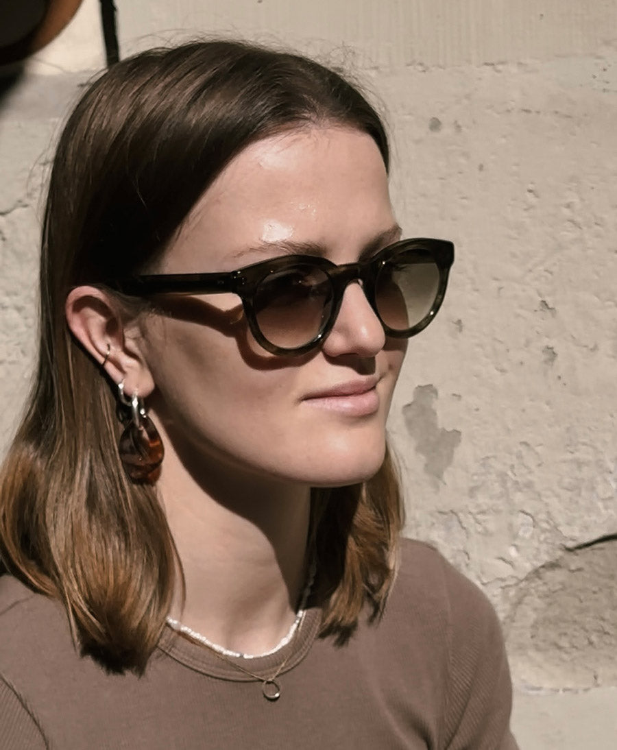 Sonnenbrille "Manju" - Olivgrün Havana