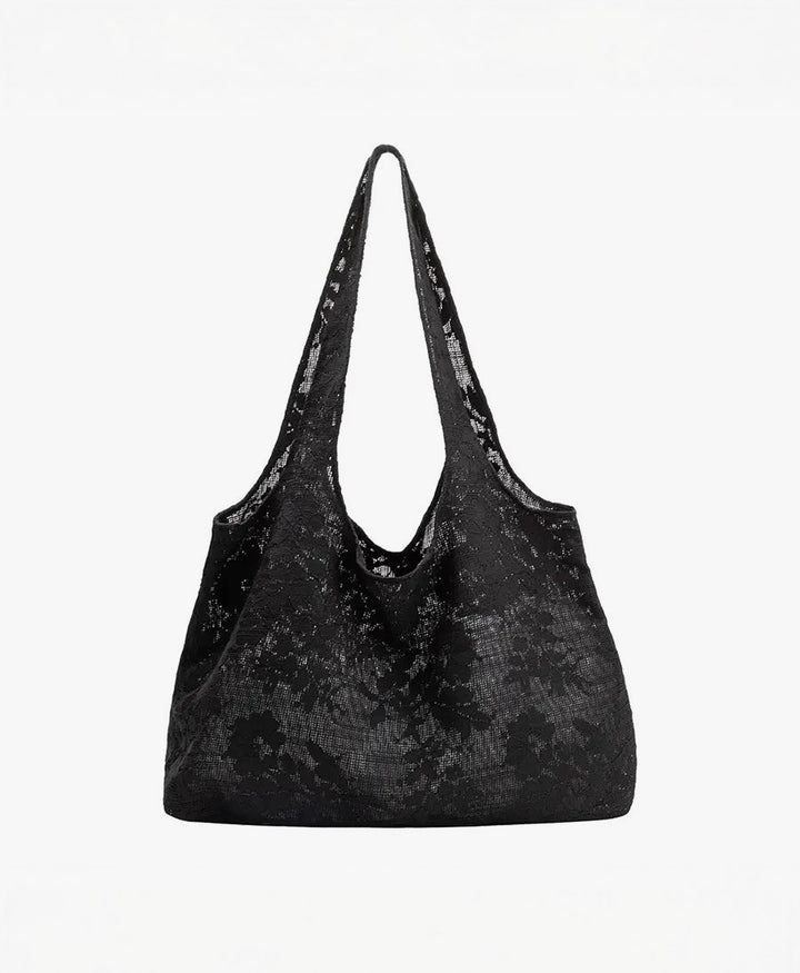 Stofftasche Spitze LACE aus Baumwolle - Schwarz