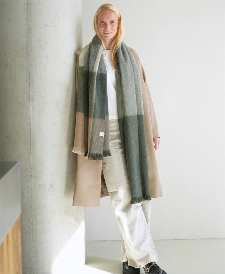 Halstuch Alpaka Schal - Karo - Pine Tree