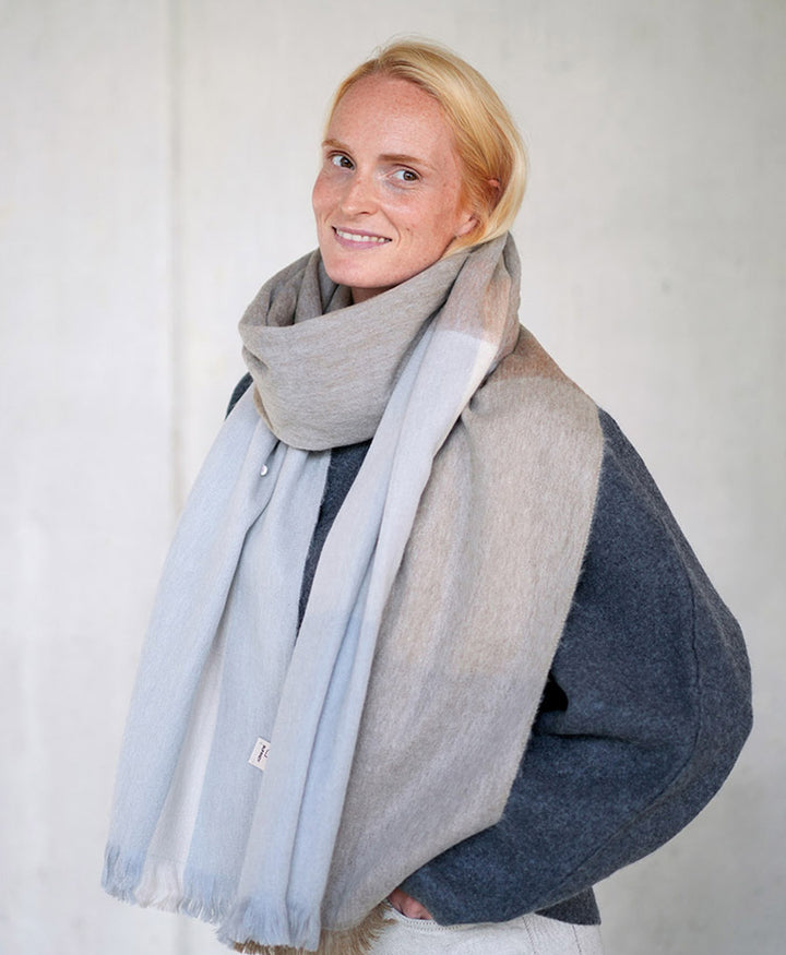 Halstuch Alpaka Schal - Karo - Riverstone