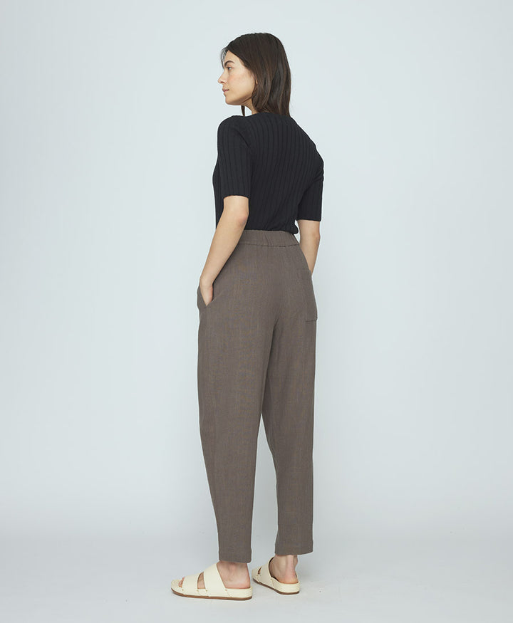 Stoffhose Signature Elastic Pull-Up Trouser - Olivbraun