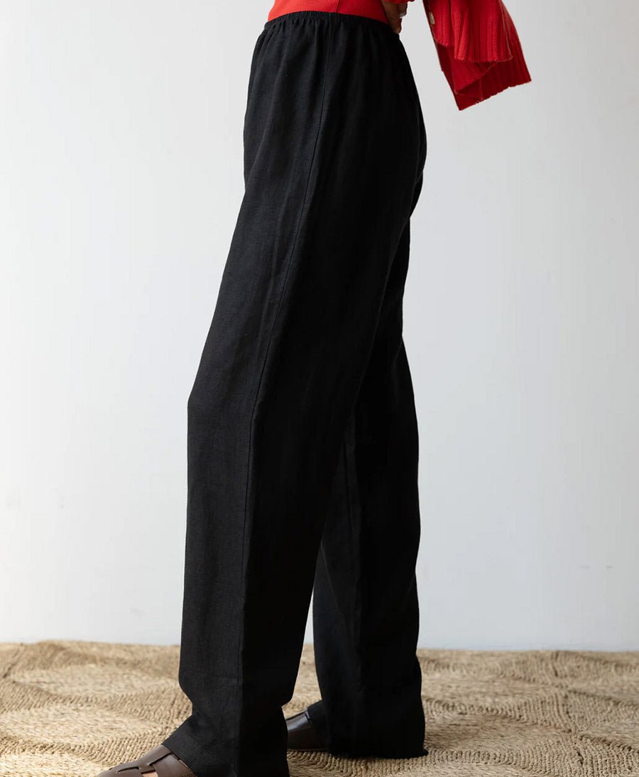 Stoffhose "The Linen Simple Pant" - Schwarz - DONNI. - clomes