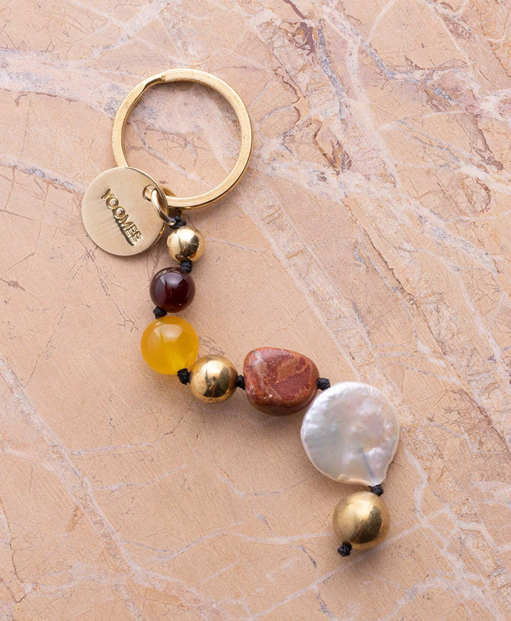 Schlüsselanhänger / Taschenanhänger aus Steinen JAMILA - Earth