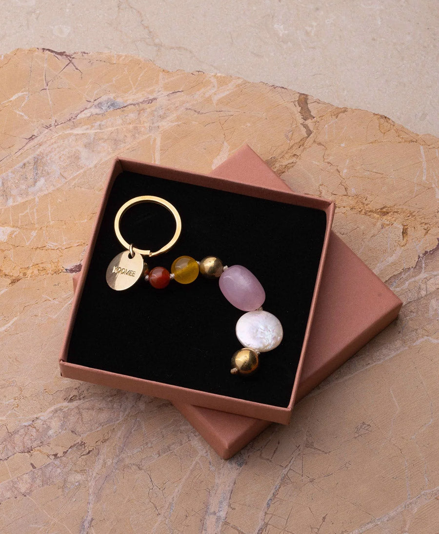 Schlüsselanhänger / Taschenanhänger aus Steinen JAMILA - Sunrise