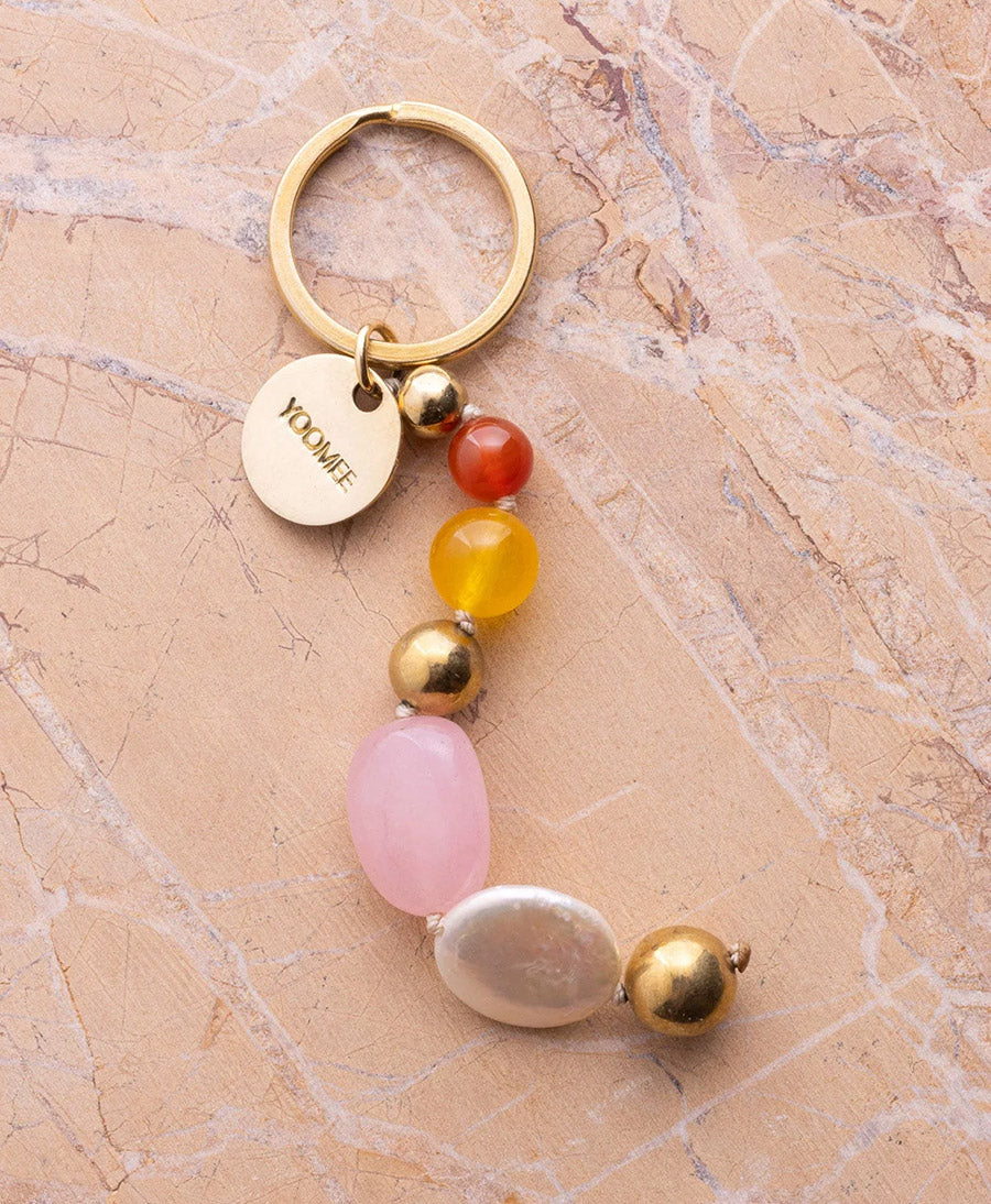 Schlüsselanhänger / Taschenanhänger aus Steinen JAMILA - Sunrise