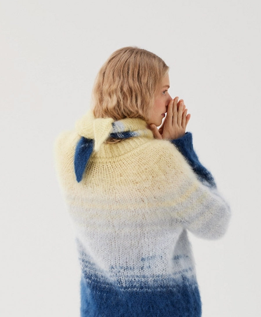 Dreiecksschal aus Strick - Ombre