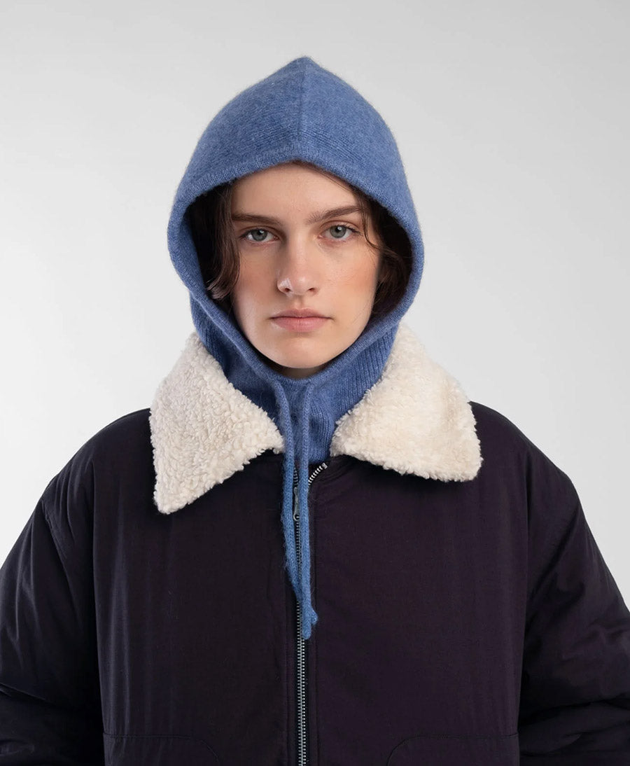 Blaue Strickkapuze - Cyan Knit Hood