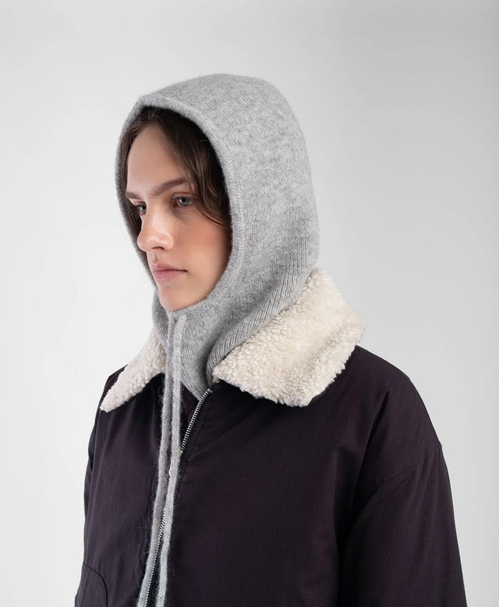 Graue Strickkapuze - Heather Grey Knit Hood
