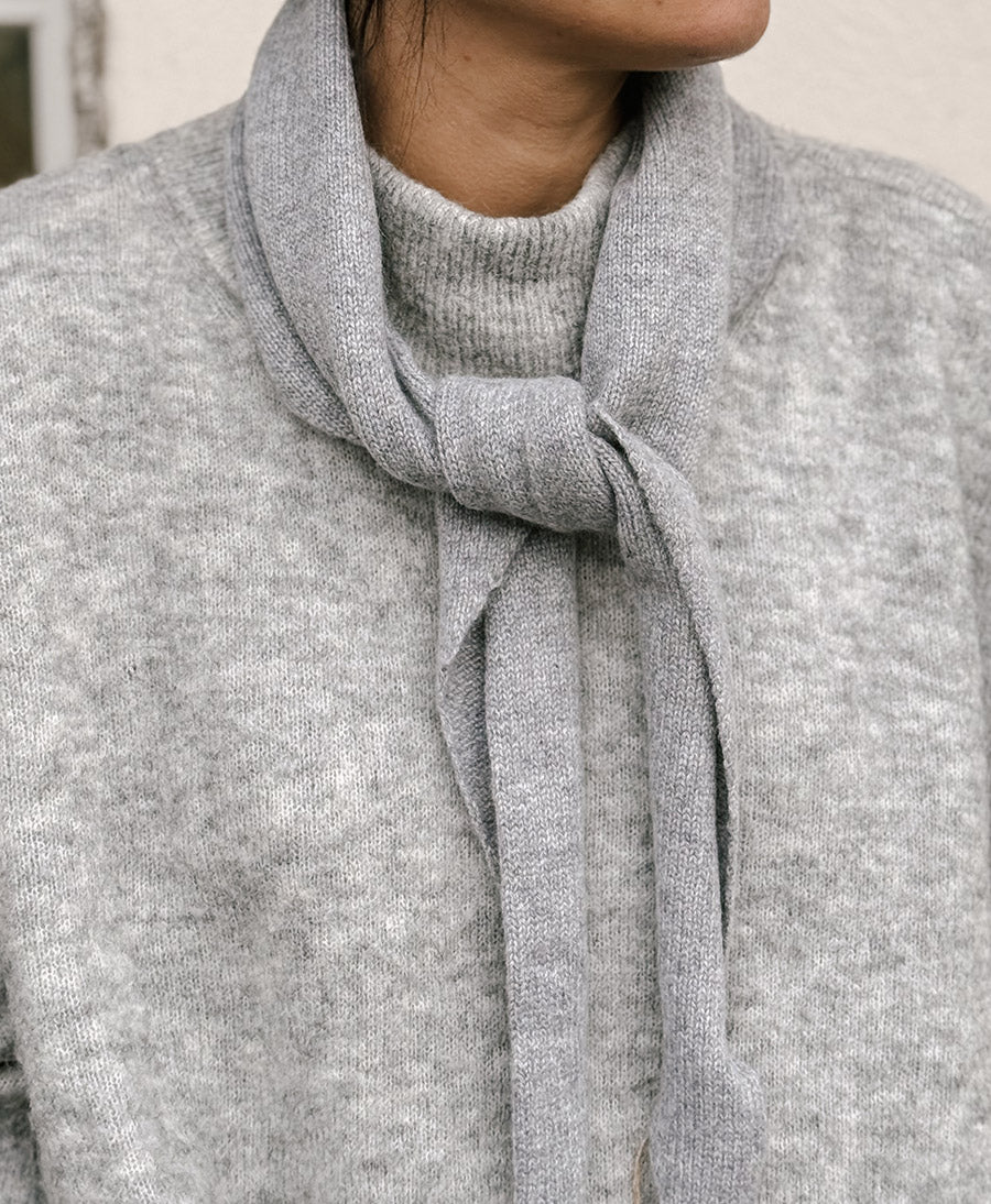 Triangel-Strickschal / Bandana aus Kaschmir - Grau