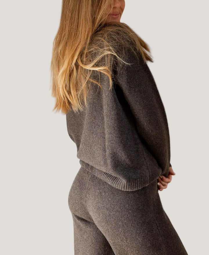 Strickpullover - Crewneck Sweater - Kaschmir/Seide - Dunkelbraun