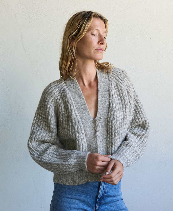 Strickcardigan VINCENT - Hellgrau (undyed)