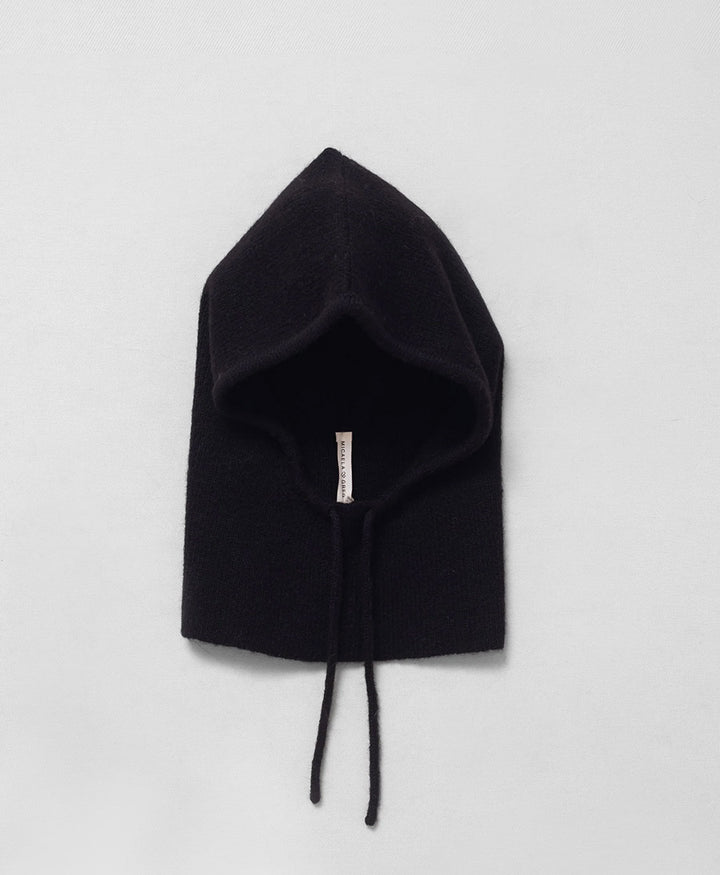 Schwarze Strickkapuze - Black Knit Hood