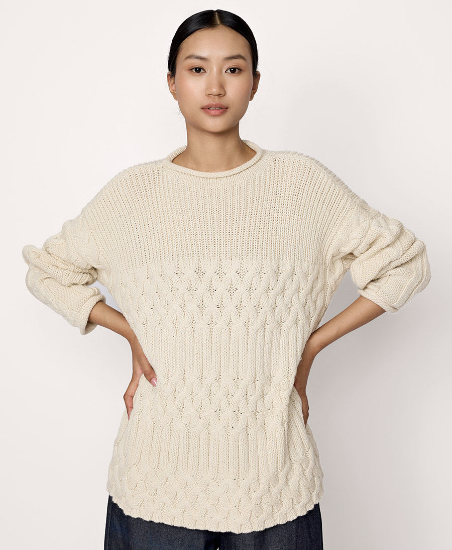 Strickpullover Heritage Fisherman - Creme