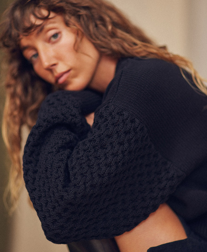 Strickpullover aus Bio-Baumwolle - Schwarz