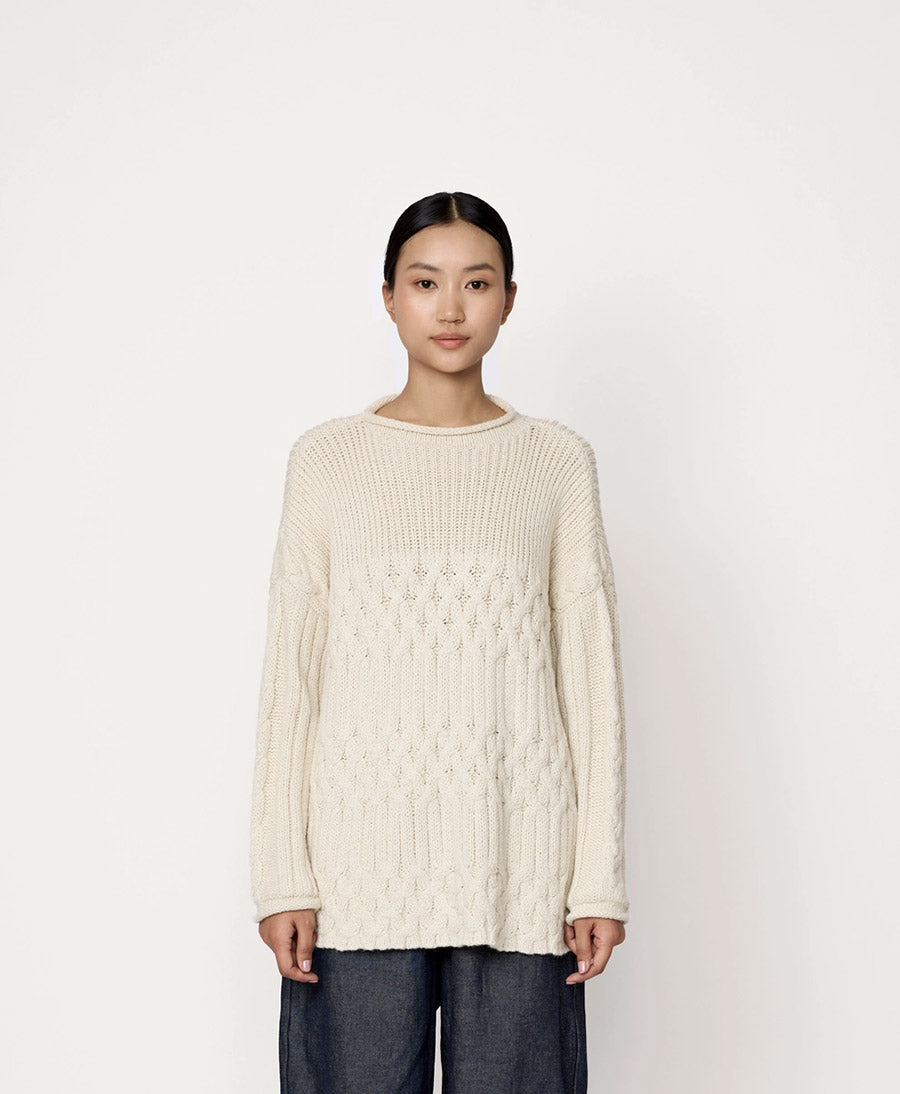 Strickpullover Heritage Fisherman - Creme