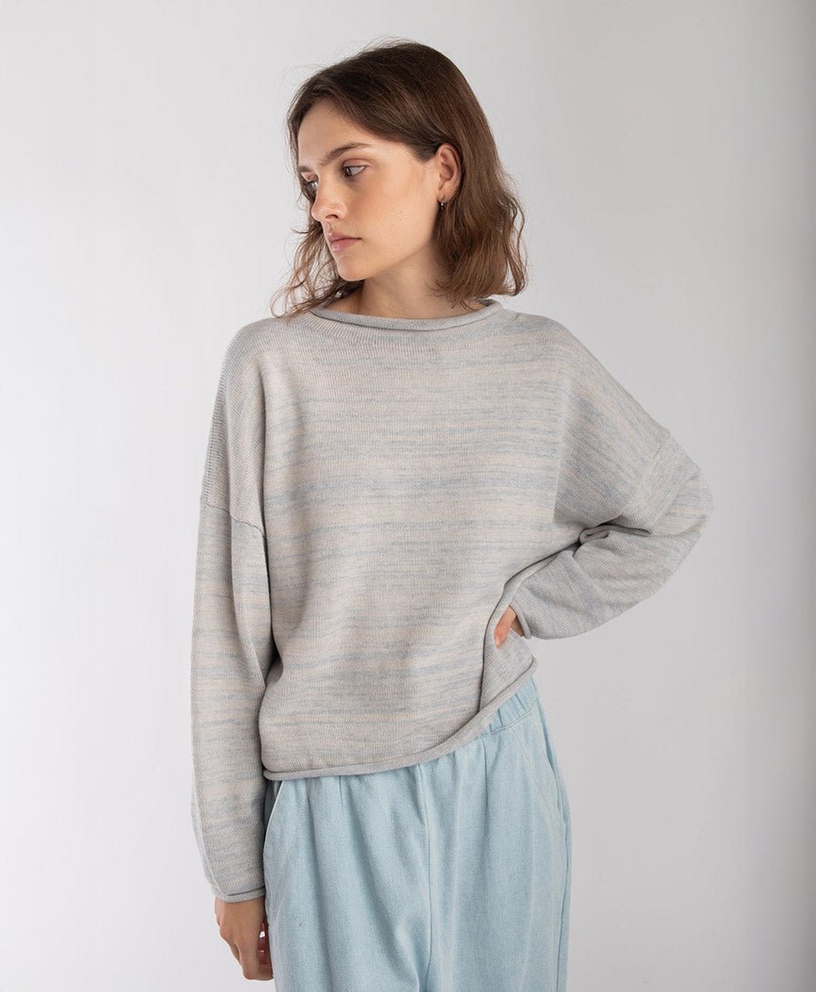 Strickpullover Heather Grey Rolled Sweater - Mehrfarbig - Micaela Greg - clomes