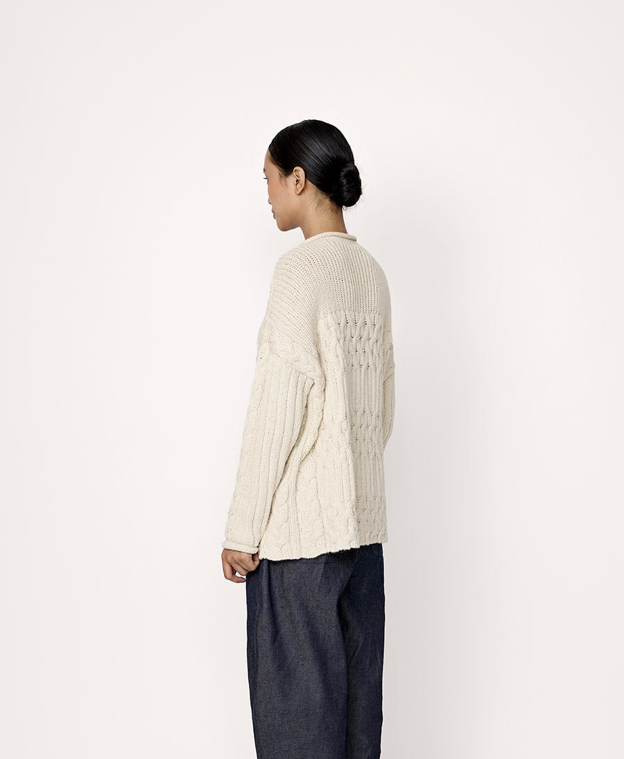 Strickpullover Heritage Fisherman - Creme