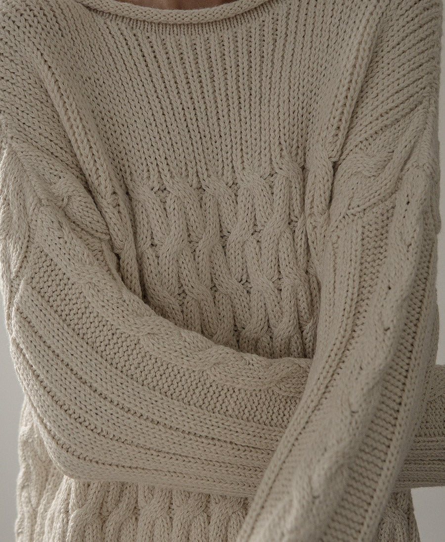 Strickpullover Heritage Fisherman - Creme