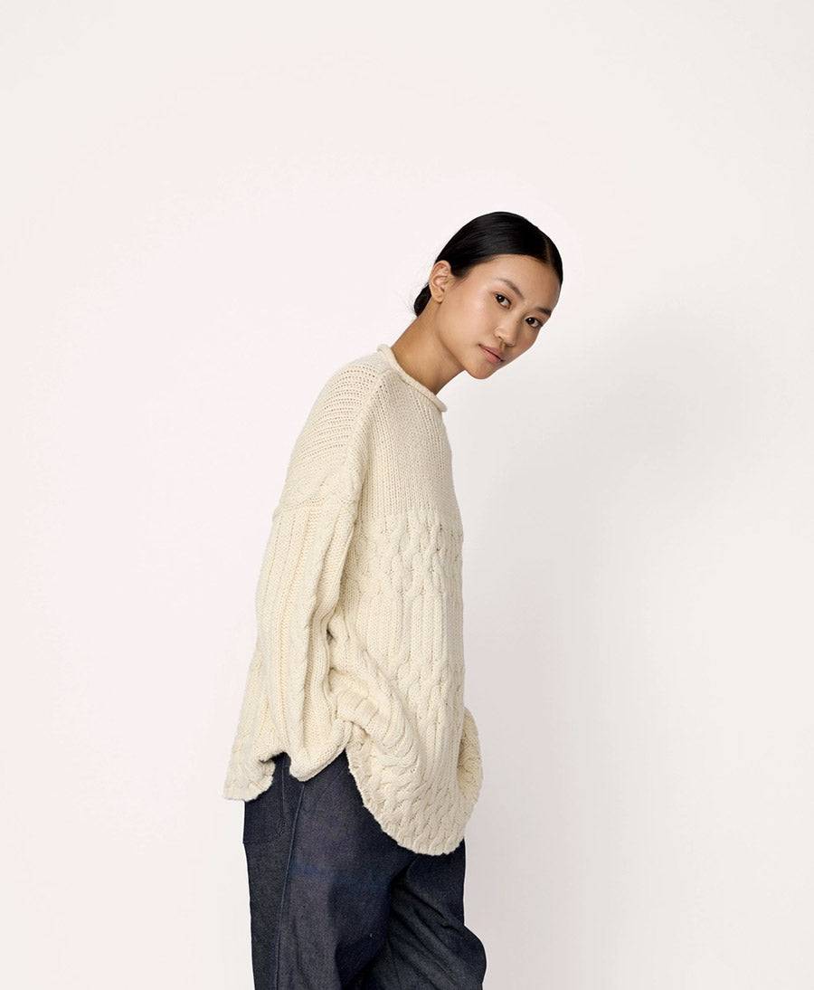 Strickpullover Heritage Fisherman - Creme