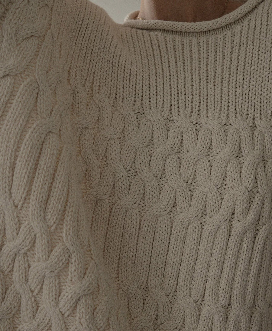 Strickpullover Heritage Fisherman - Creme